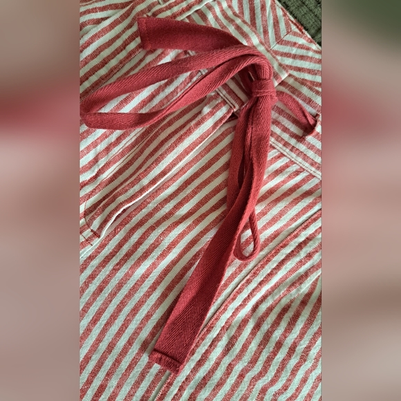 Land's End Women's Red & Ivory Linen Cotton Shorts US Size 12 - Picture 3 of 8